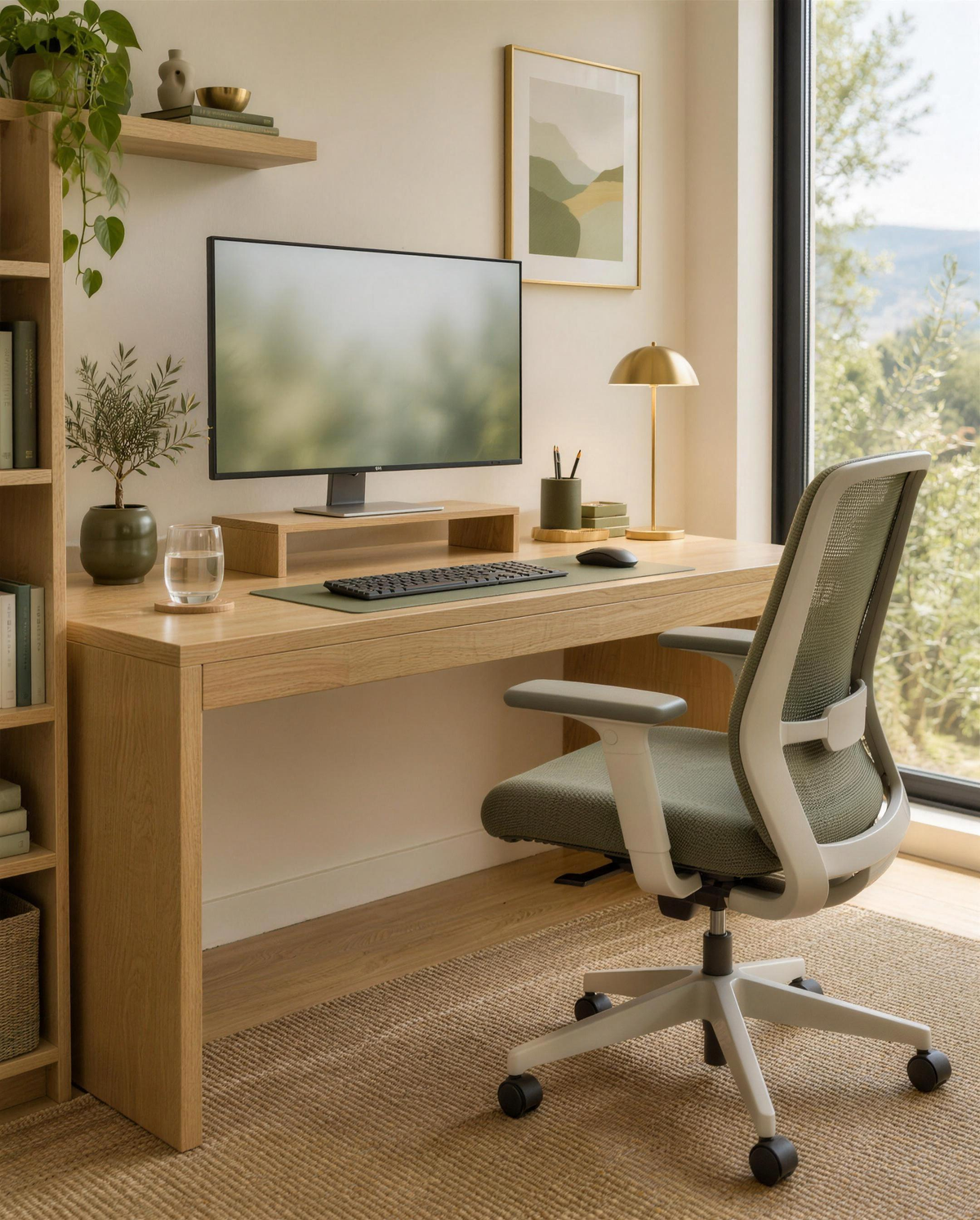 Postazione di lavoro ergonomica alla scrivania