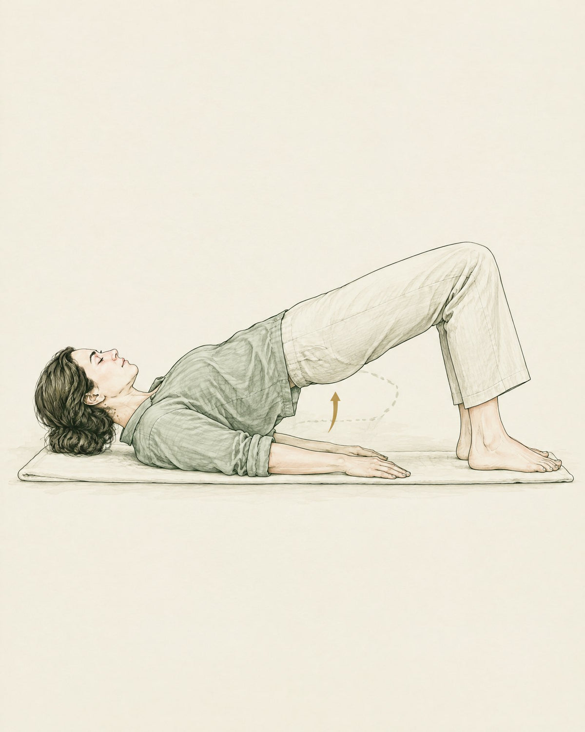Esercizio illustrato: il ponte per i glutei